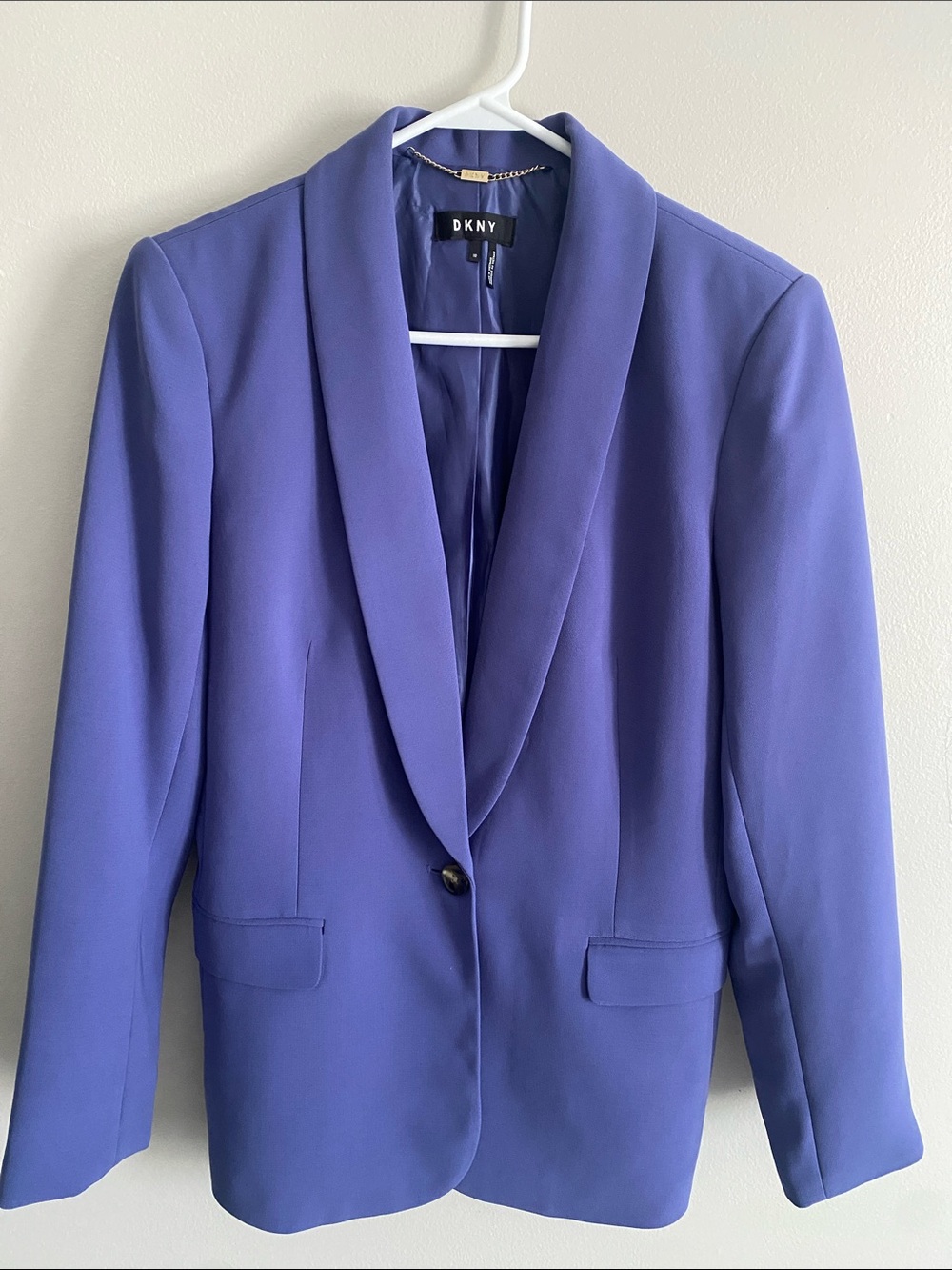 DKNY Periwinkle Single-Button Shawl-Collar Blazer